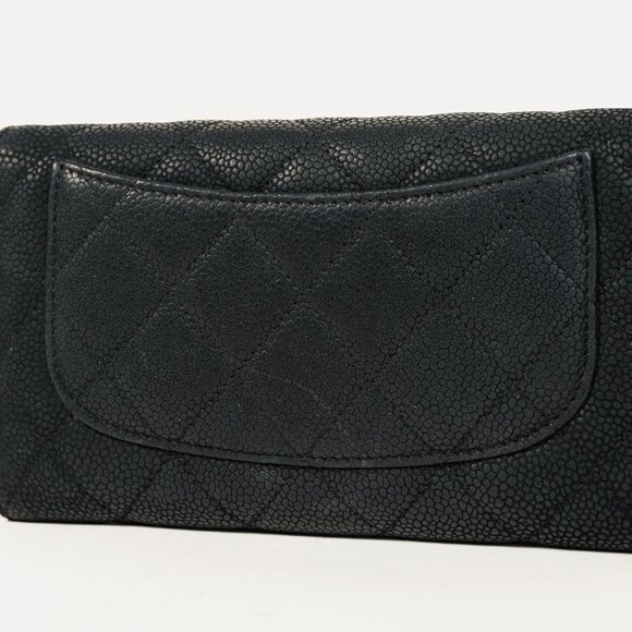 Chanel 13S Noir Caviar Classic Quilted Flap Portefeuille Wallet - Picture 6 of 15